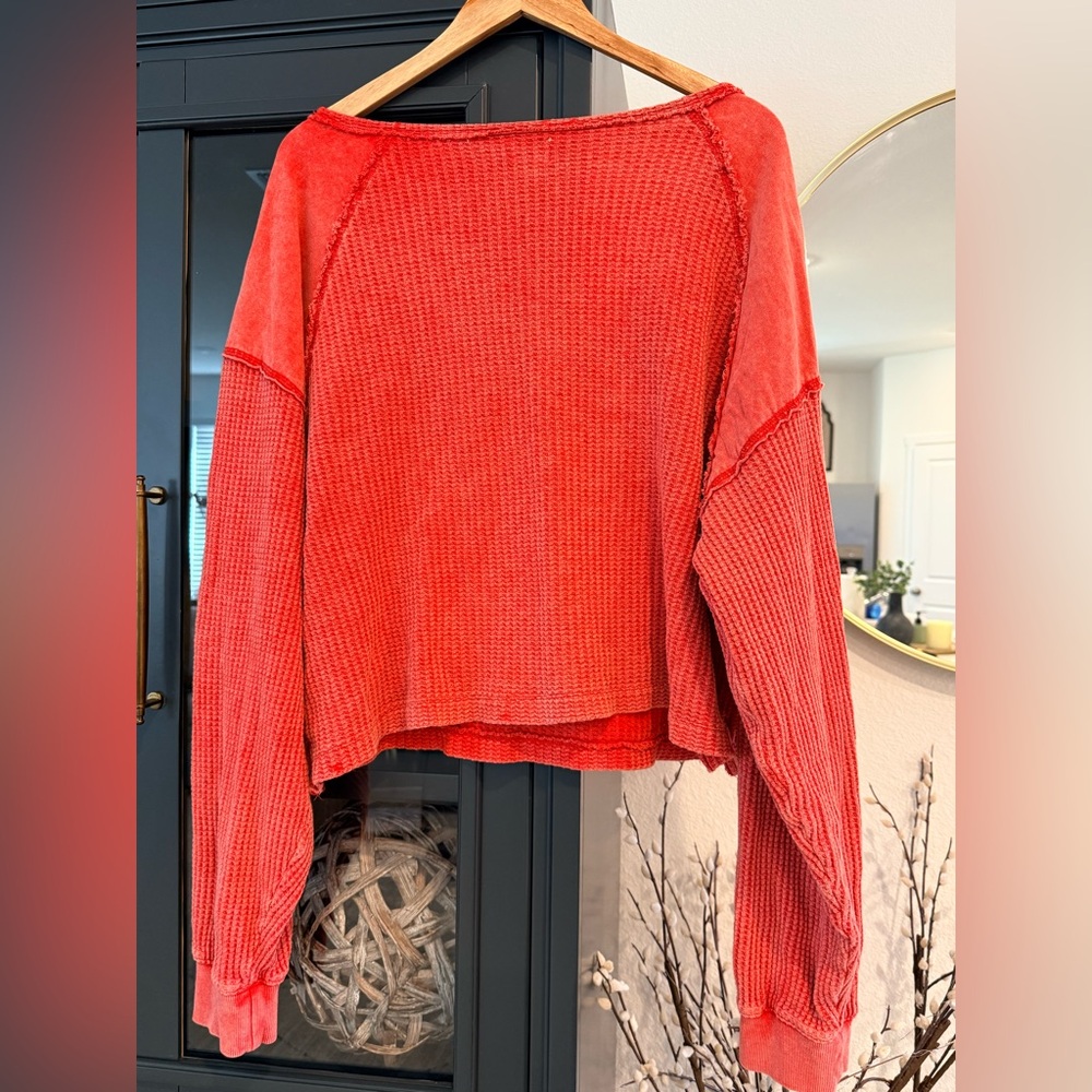 BDG oversized Orange Waffle Knit Top - Picture 4 of 6